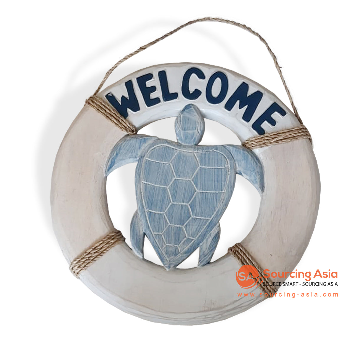 SKH007 WOODEN DECORATION SIGN " WELCOME" WITH TURTLE ORNAMENT