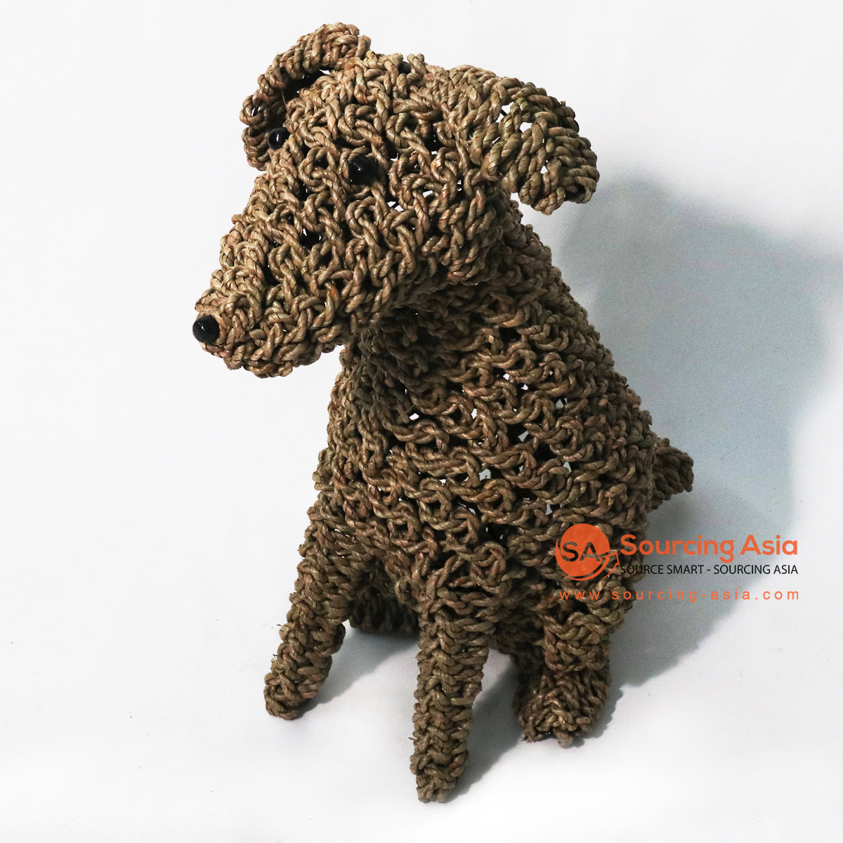 SYP06L NATURAL WOVEN SEAGRASS LARGE DOG DECORATION
