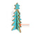 SUMAR091-1 TURQUOISE GOLD WOODEN CHRISTMAS TREE DECORATION