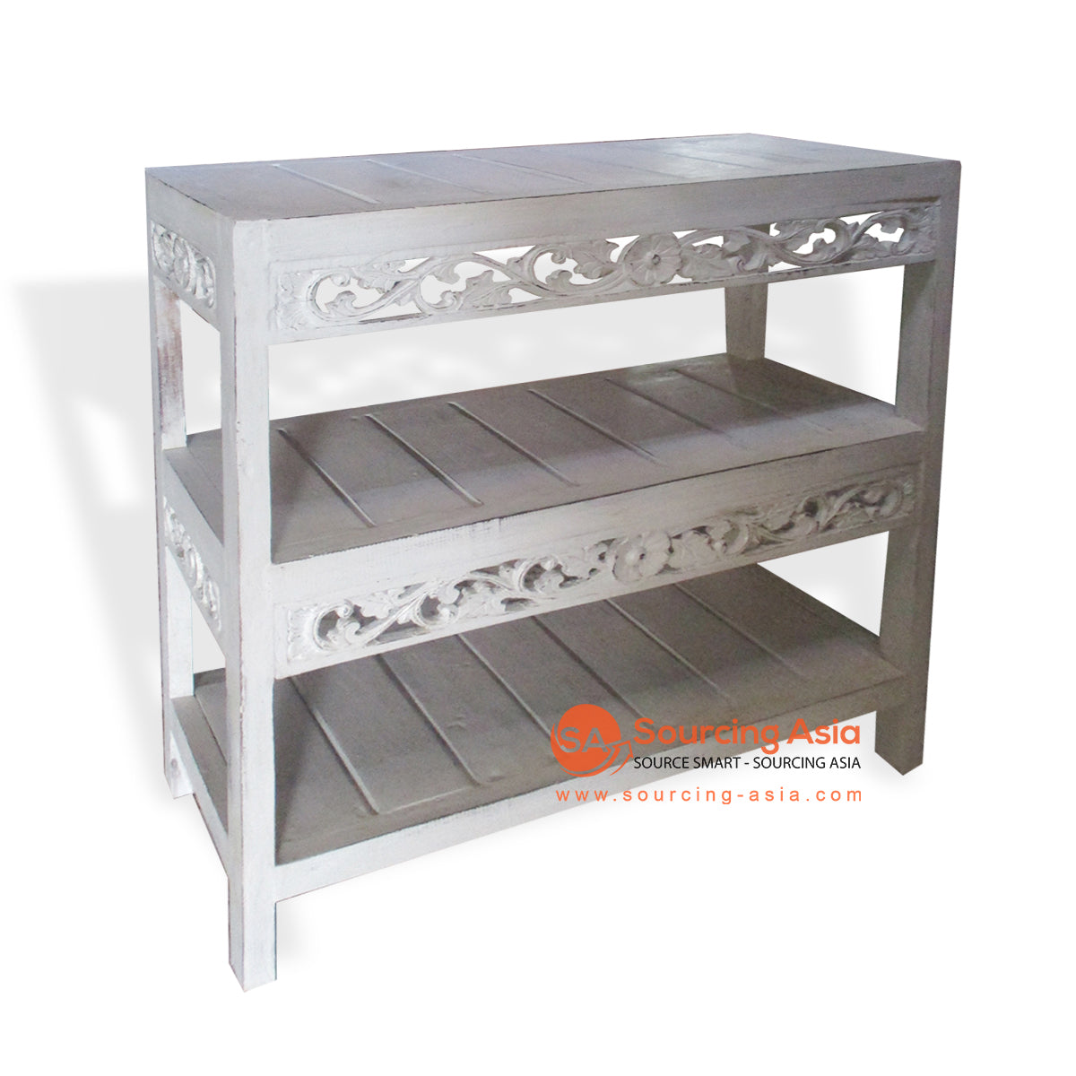 THE020 MEDIUM WHITE WASH DOUBLE CONSOLE TABLE