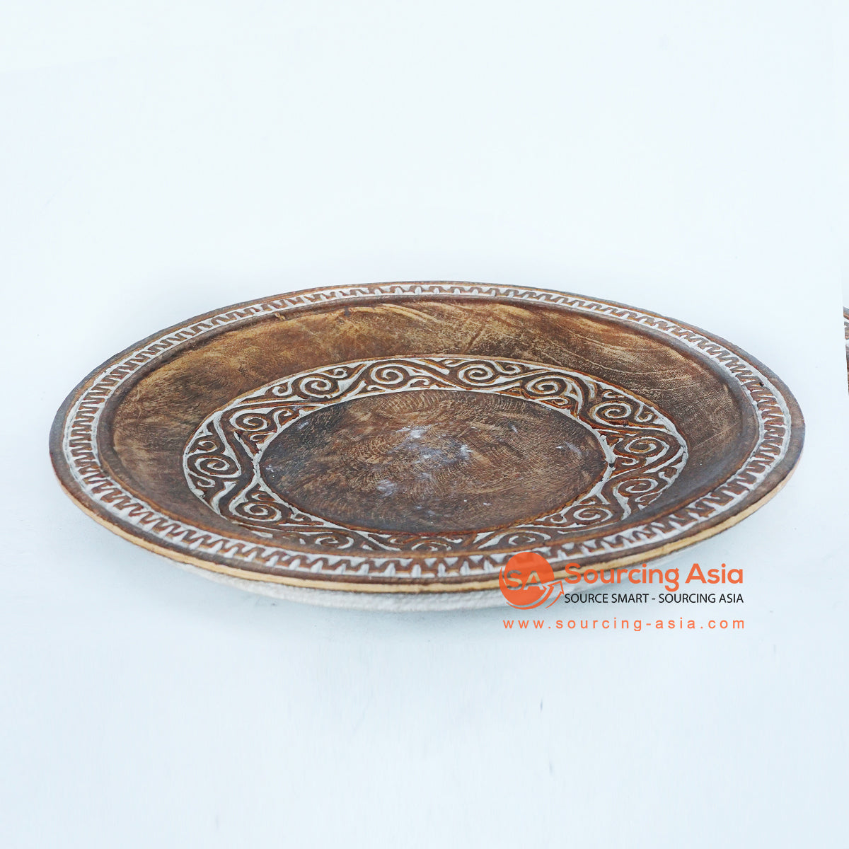 TKNC029-1 WOODEN ETHNIC TRIBAL CARVED PLATE