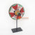 TKNC033 RED AND WHITE WOODEN DISC ON STAND DECORATION