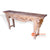 TR00153 GREEN WASH RECYCLED TEAK WOOD CARVED CONSOLE TABLE