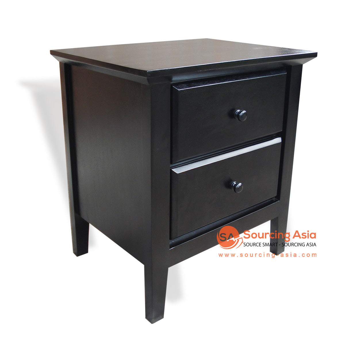WI-SPNW005 SHARP BROWN MAHOGANY WOOD TWO DRAWERS SIDE TABLE