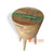 WK231 NATURAL MOZAIC RECYCLED BOAT WOOD STOOL AND SIDE TABLE