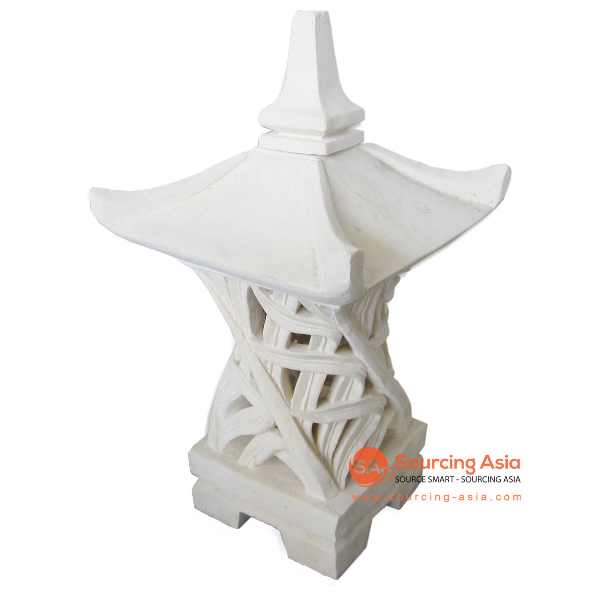 YUL080G-58 LIMESTONE TWISTED AND CARVED LAMP HOLDER